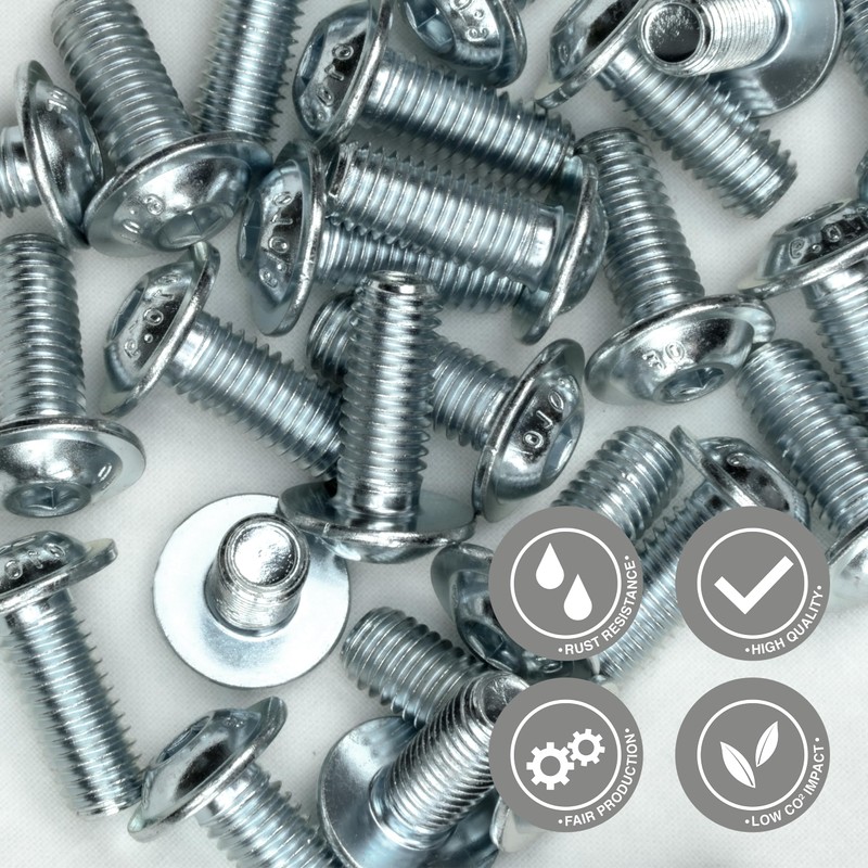 25 x pan head screws with flange and hexagon socket,