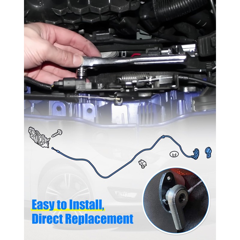 Hood Release Cable Kit CV6Z16916A CV6Z-16B626-A Fit for Ford Focus