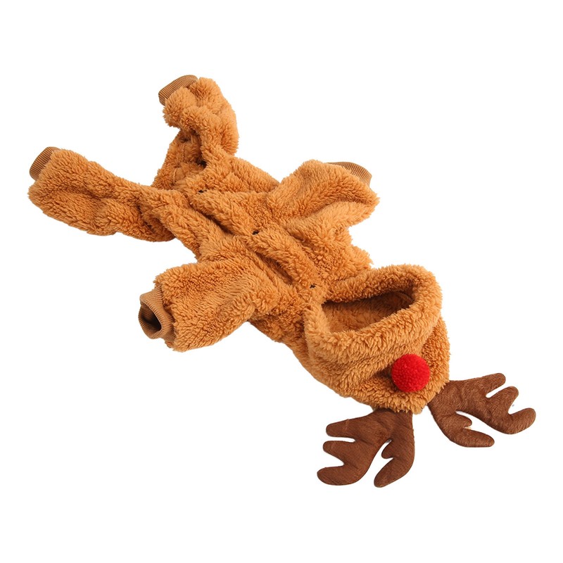 Reindeer Dog Hoodie Interesting Soft Warm Dogs Winter Pajamas for