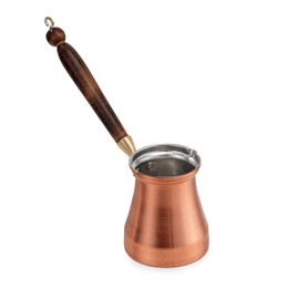 Marash Crafts Large Turkish Coffee Pot 600ml – Handmade Copper Cezve with Wooden Handle – Traditional Stovetop Coffee Maker – Gas & Electric Compatible