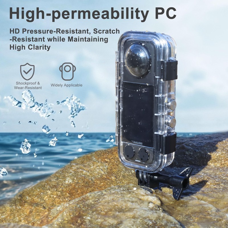 OKFUN Waterproof Diving Protective Case for Insta 360 X4, 131FT/40M