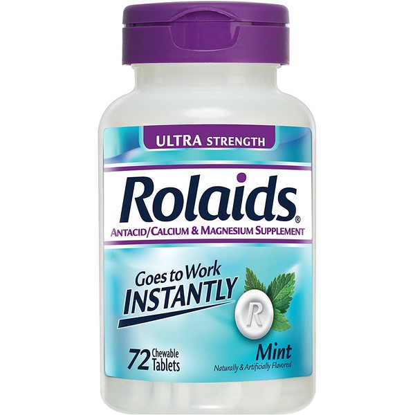 Rolaids Ultra Strength Tablets, Mint, 72 Count