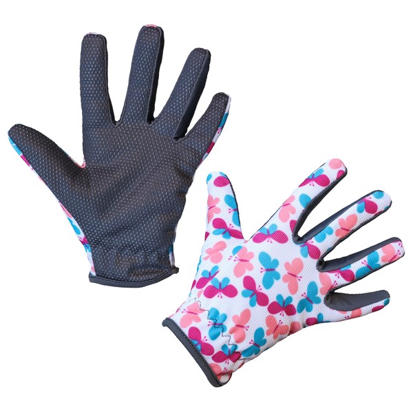 Joy Children's Gloves 8-11 Years Open Cuff Butterflies