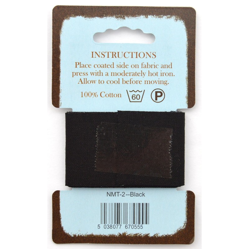 Nortexx Iron On Repair Tape-Black, 100% Cotton, 14 x 8