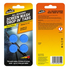 Armor All Screenwash Tabs 1 x 4 Tablets, Makes up to 20L ofAll Seasons Screenwash, Windscreen Washer Tablets