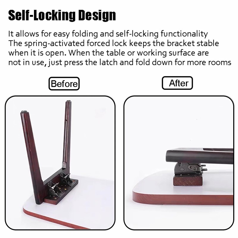 WUWEOT 8 Pack Table Leg Folding Brackets, Self-Locking Hinge Hardware