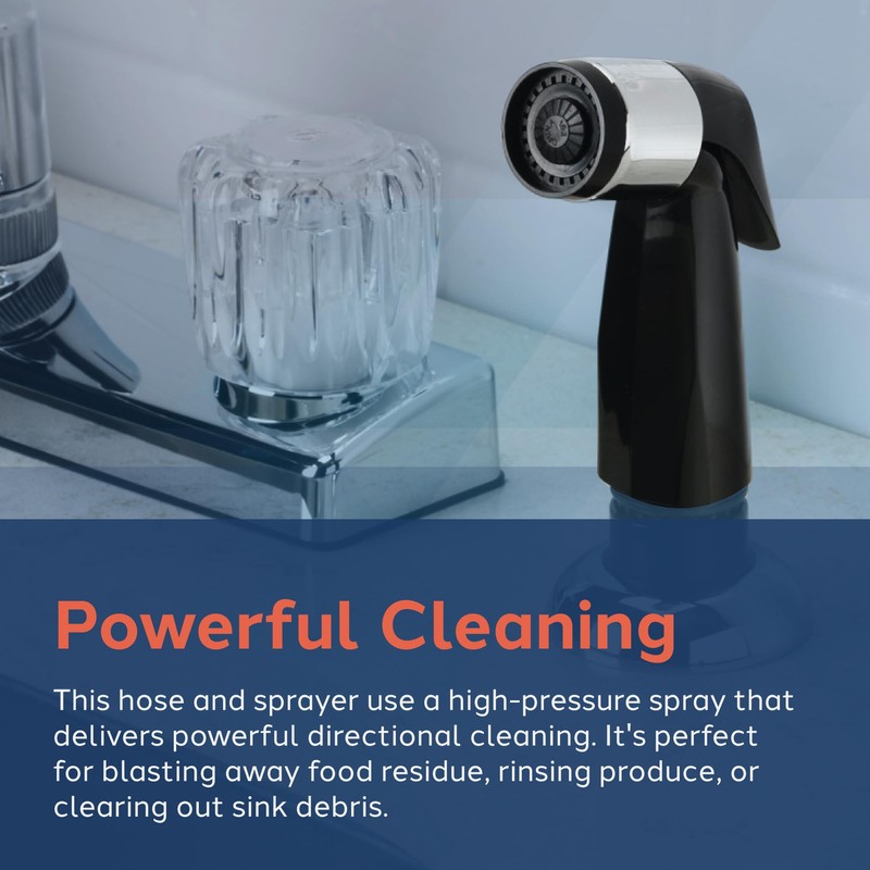 Plumb Craft Black Kitchen Sink Sprayer with Hose Attachment 7635100T,