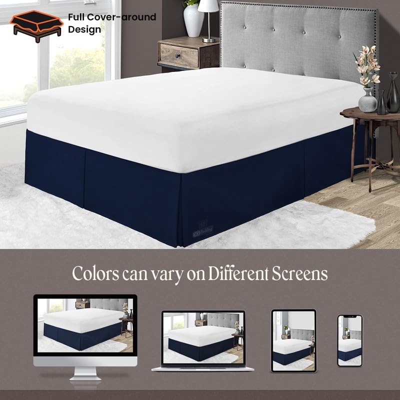 SGI 12 Inch Drop King Size Navy Blue Solid Bed