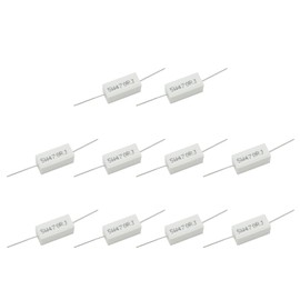 Tsnamay 5W 470 Ohm Power Resistor Ceramic Cement Resistor Axial Lead White - (10 Pcs)