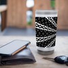 Star Effect Geometric Symmetrical Pattern White On Black Stainless Steel