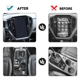 INTGET 3PCS Carbon Fiber Interior Accessories for 2024 2025 2026 Subaru Crosstrek/Subaru Impreza Accessories, Big Gear Panel Cover, Small Gear Panel Cover, Navigation Screen Panel Cover (3PCS)