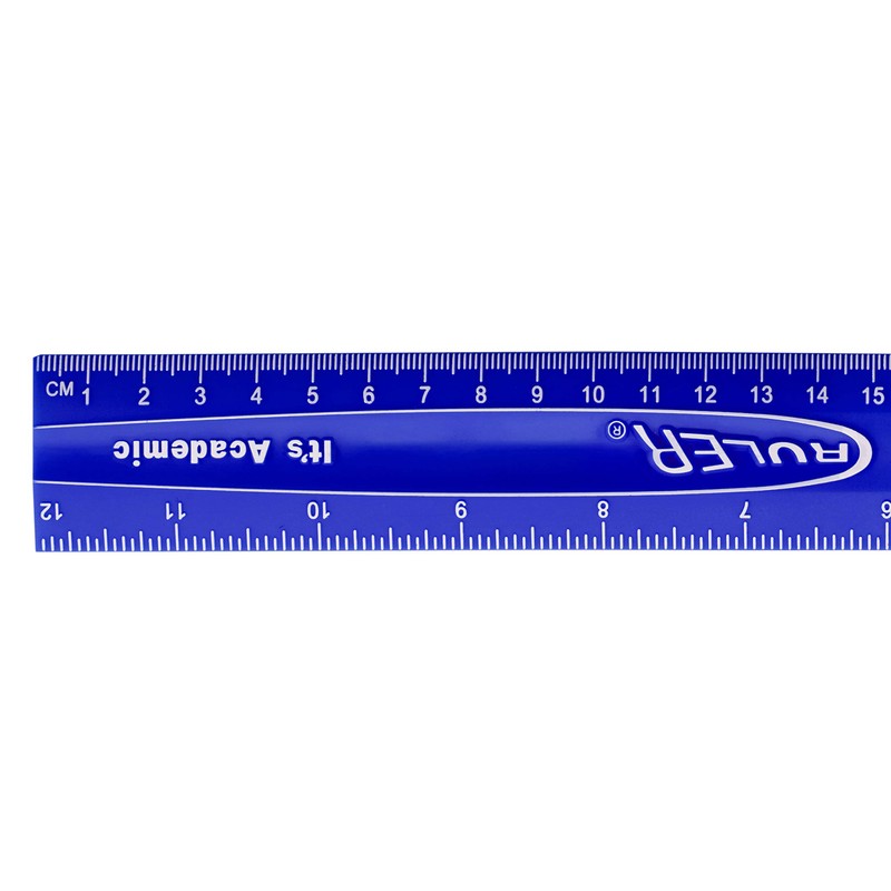 It's Academic Flexi Rulers, 12-inch Flexible Non-Breakable Ruler, 12-Pack, Blue