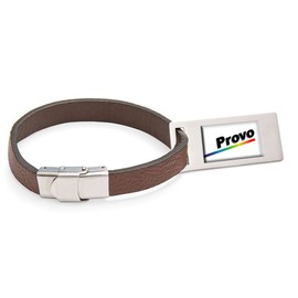 Provo Flag Leather Luggage Stainless Steel Engraving