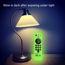 Glow Remote Cover Replacement for TV (3rd Gen) 2021 Release Voice Remote, 2-Pack Silicone Protective Case Sleeve with Lanyard Glow in Dark (Fluorescence Green and Blue)- LEFXMOPHY