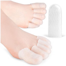 HALUTO 10 Stück Zehenschutz Zehenkappe - Großer und kleiner Zeh Silikon Zehenschutzkappe - Druckstellen Zehenschutz Silikon gegen Hammerzehen, Schwielen, Hühneraugen, Ballenzehen, Hallux Valgus