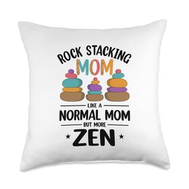 Rock Cairn Stone Balancing Rock Stacking Throw Pillow