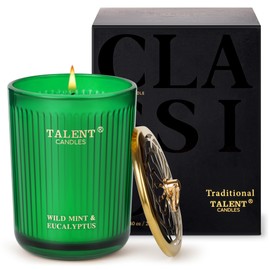 Jar Candles for Home Scented, Aromatherapy Candles Gifts for Women & Men, Natural Soy Candle, 8.4oz Traditional Style, Wild Mint & Eucalyptus