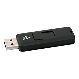 V7 2GB USB 2.0 Flash Drive with Retractable USB Connector - VF22GAR-3N, Black