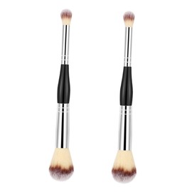Baluue 4pcs Double Ended Complexion Blending Makeup Brush for Loose Powder Blush Eyeshadow Premium Bristles Soft Dense for Women Makeup Accessories