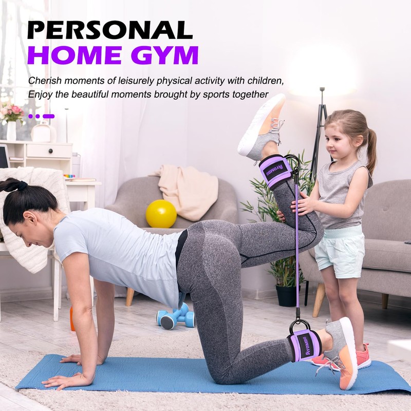 Ankle Resistance Bands with Cuffs, Glutes Workout Equipment for Women,