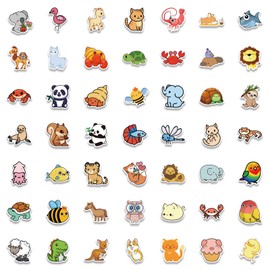 100 Pcs Cute Animals Stickers Kawaii Lovely Animals Waterprof Vinyl Sticker for Water Bottle Laptop Kids Teens Girls Boys Adults (SL Animals 1)