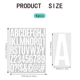 ​6 Sheets Iron on Letters, 2 Inch White Vinyl Iron on Transfers
