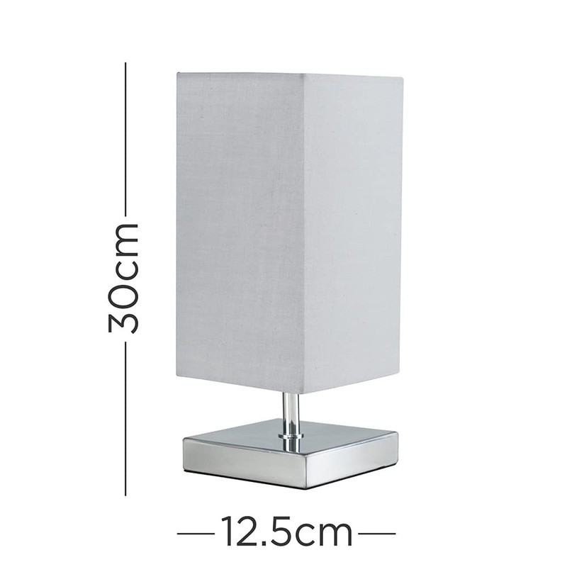 MiniSun Modern Square Polished Chrome Touch Table Lamp with a