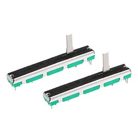 sourcing map Fader Variable Resistors Mixer Potentiometer Straight Sliding B103 10K Ohm Linear Double Potentiometer for Dimming 60 mm Pack of 2