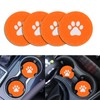 Piburth 4 Pack Car Cup Holder Coasters, Dog Paw Insert