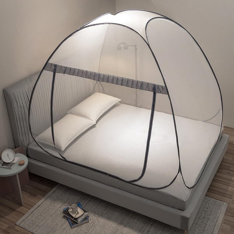 Pop Up Mosquito Net Tent for Beds with Bottom,Bed Canopy