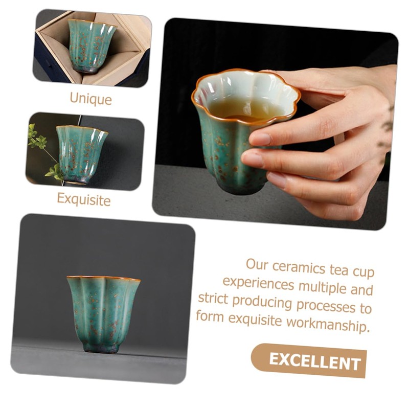 ULTECHNOVO Delicate Ceramics Tea Cup Chinese Hand Cup for Home