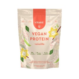 Vitatú | Proteina vegana en polvo 24 g de Proteina vegetal por porcion, Sin azucar añadida, sin gluten, sin lacteos y con probioticos, 20 porciones, 600 g sabor vainilla. Ingredientes de Origen Natural