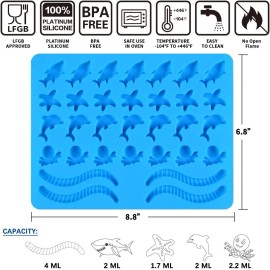 CAKETIME Under The Sea Silicone Candy Molds For Kids Birthday Treats And Decorations