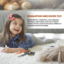 Toyvian Diver with Hose Toy Squid Fish Tank Action Figure Divers: 2PCS Scale Model Sea Animals Scuba Diver Toy Swimmers Diver Figures (as Shown 1 (Mini Diver 2pcs))