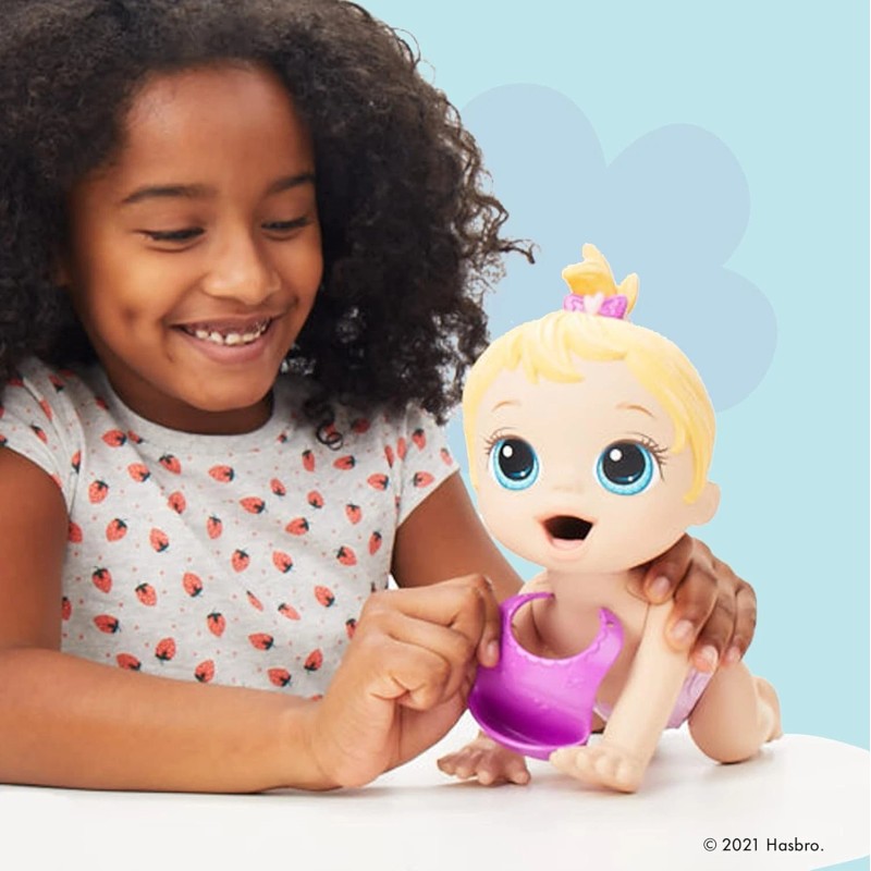 Baby Alive Lil Snacks 8" Baby Doll Blonde Hair Eats
