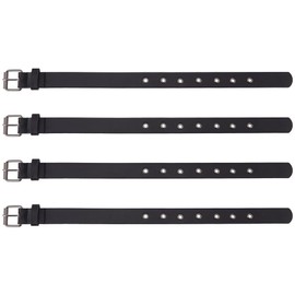 FINGERINSPIRE 4 Pcs Traditional Kilt Extender Straps Leather Cuff Belt Buckles 0.9x16 inch Black PU Leather Adjustable Belt with Metal Square Buckle Women's Belt for Coat Jacket Dress Bags DIY Craft