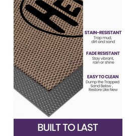 DEXI Front Door Mat Outside Entrance, Non Slip Dirt Trapper Welcome Doormat for Entryway, Heavy Duty Low Profile Floor Entry Mats Inside Decorative, 23x35 Hello Brown