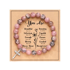UPROMI Cross Bracelet Christian Gifts for Women Faith Religious Catholic Baptism Gifts Jewelry for Women Adults Confirmation Gifts