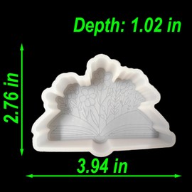 【300+ Design Optional】 Fuehbur Floral Book Car-Freshie Silicone Aroma Bead Candle Soap Mould, Oven Safe