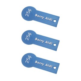 Aldi Shopping Cart Quarter Tool for Shopping Carts 25 Cents Holder Keychain Key Fob Coin (3 Pack, Blue)