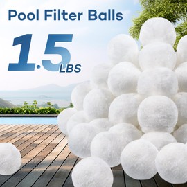 EverCrystal Pool Filter Balls - 1.5 lbs Reusable Filter Balls for Sand Filter, Replaces 50 lbs Pool Filter Sand, High Filtering Accuracy Cotton Balls for Pool Filter, 2 Inch Sand Filter Balls