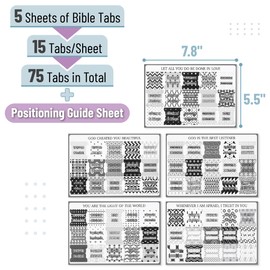 Mr. Pen- Bible Tabs, 75 Tabs, Black & White Enigma, Laminated Bible Tabs for Women and Men, Bible Tabs for Study Bible, Bible Index Tabs, Bible Book Tabs, Bible Labels Tabs, Mr Pen Bible Tabs