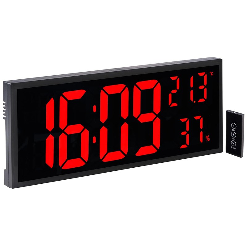 Lunartec Digital Wall Clocks: Set of 2 LED Wall &