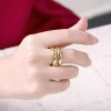 LZD 18K Gold Plated Fashion Ring Open Double Line For