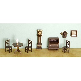 Dollhouse Miniature 1/4" Scale 9 Pc Living Room SET #G1452.