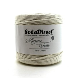 300 m / 984 ft of 2 mm Macrame Cord Natural Cotton String Craft Artisan Thread Twisted Macramé