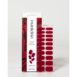 Manicino UV Nail Wraps - Durable Gel Stickers for Effortless DIY Manicure Salon Feeling Whether at Home or on the Go (Berry Jam, Standard)