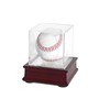 Baseball Display Case with Wooden Stand Baseball Holder 8 x