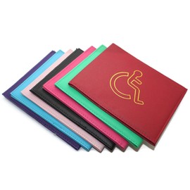 PU Leather Disabled Badge Holder & Wallet for Car Windscreen, Permit Parking with Discreet Safe - Document Display Leather Protection Cover for Disability Badge Holders UK (Light Blue)