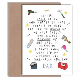 Funny Father’s Day Card for Dad who loves DIY, renovations & fixing things – A5 | Blank Inside with Envelope